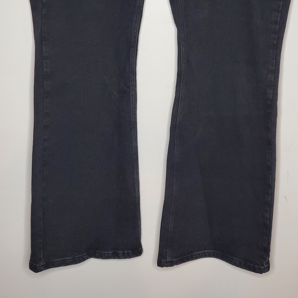 NWT ASOS Flare Wide Leg Jeans Black Belted size 36 Plus Size 32" inseam - Picture 3 of 8